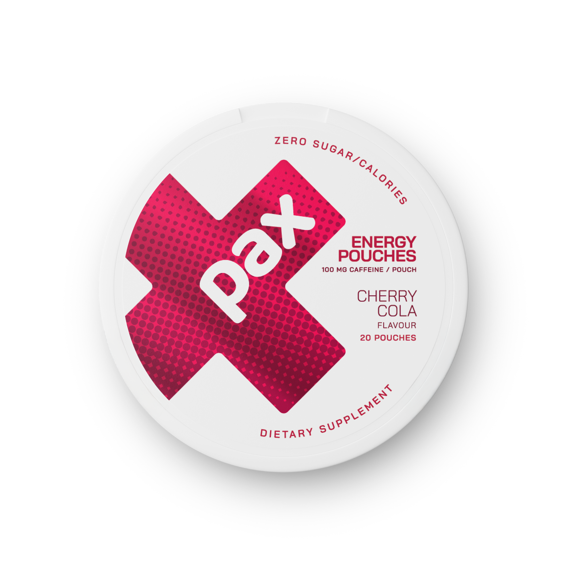 PAX Cherry Cola caffeine pouch tin
