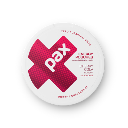 PAX Cherry Cola caffeine pouch tin