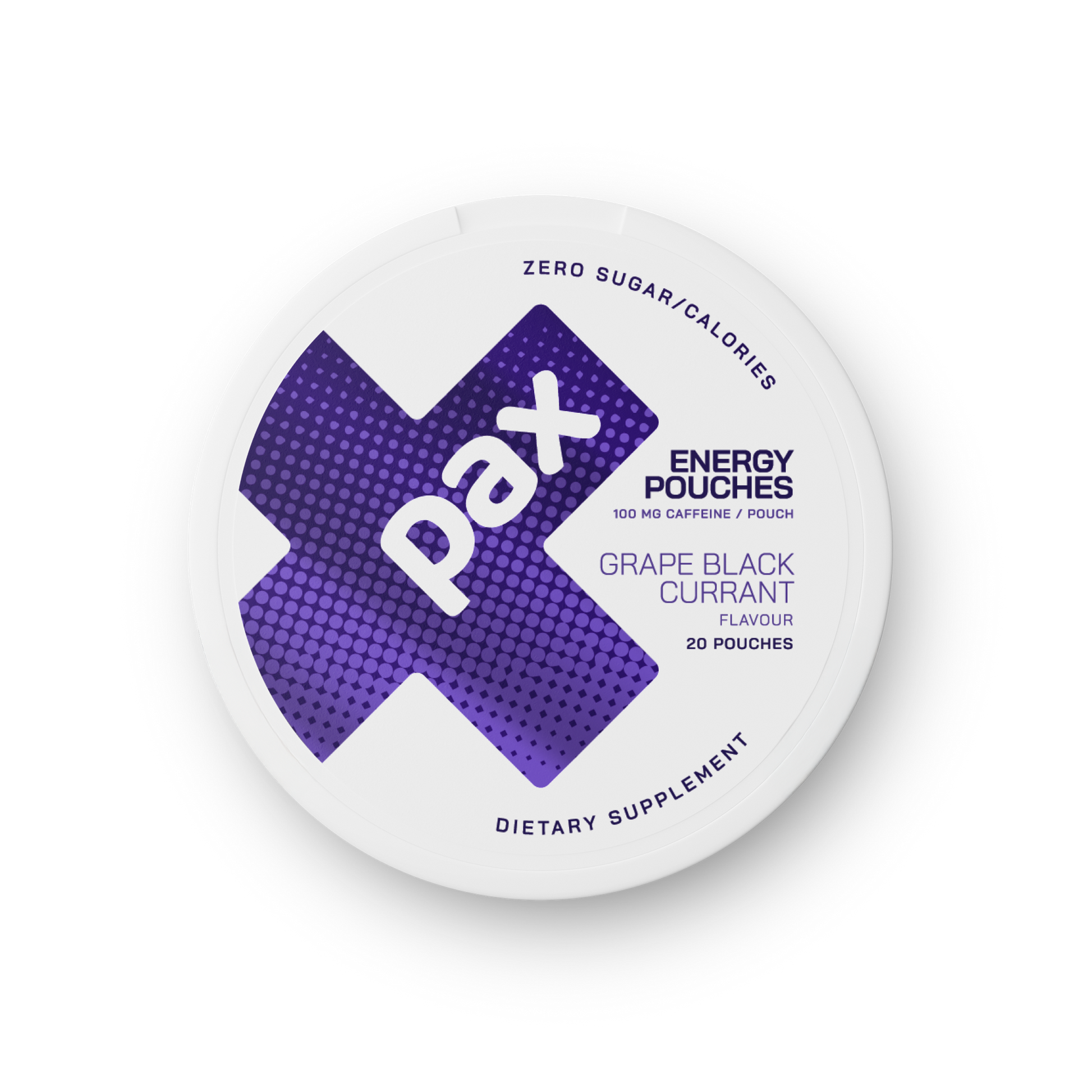 PAX Grape & Blackcurrant caffeine pouch tin