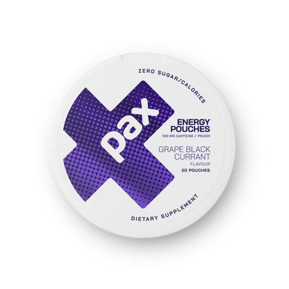 PAX Grape & Blackcurrant caffeine pouch tin