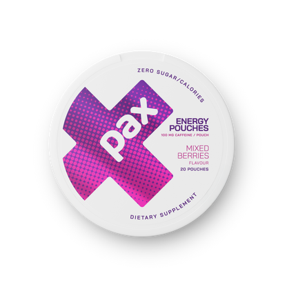 PAX Mixed Berries caffeine pouch tin