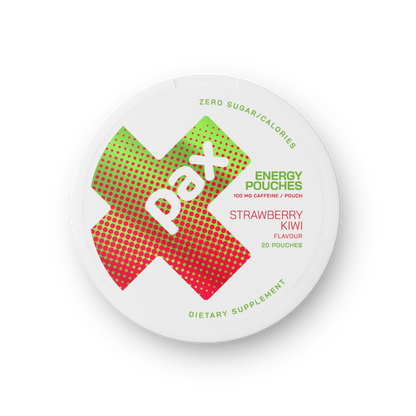 PAX Strawberry Kiwi caffeine pouch tin