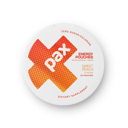 PAX Sweet Peach caffeine pouch tin