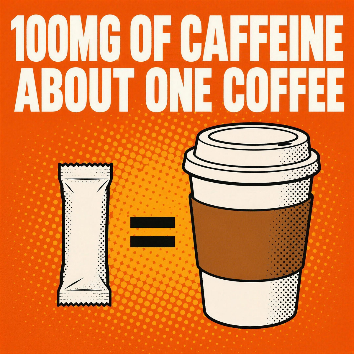 100mg of caffeine, about one coffee
