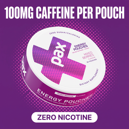 100mg caffeine per pouch. Zero nicotine.