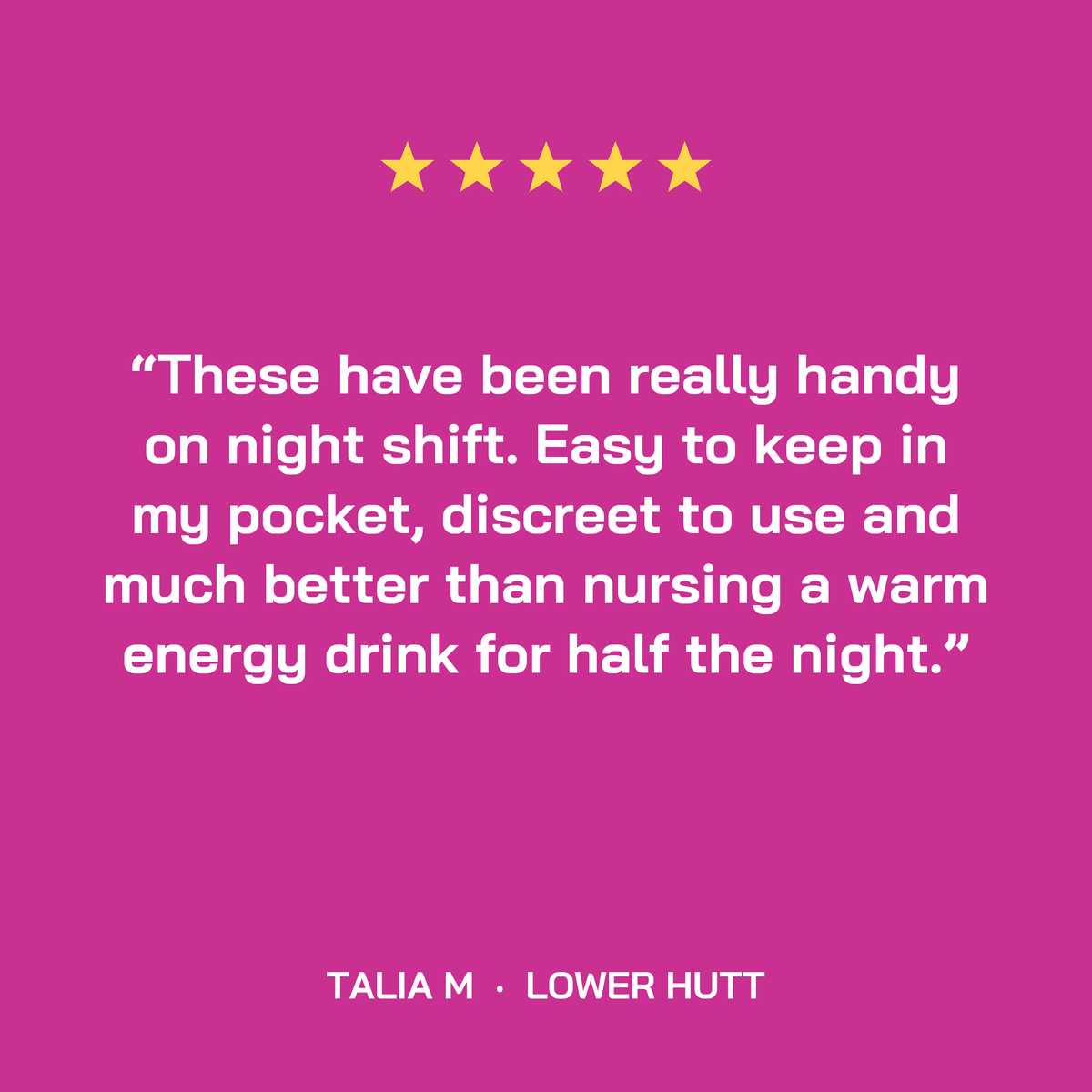 Five star review from Talia M, Lower Hutt